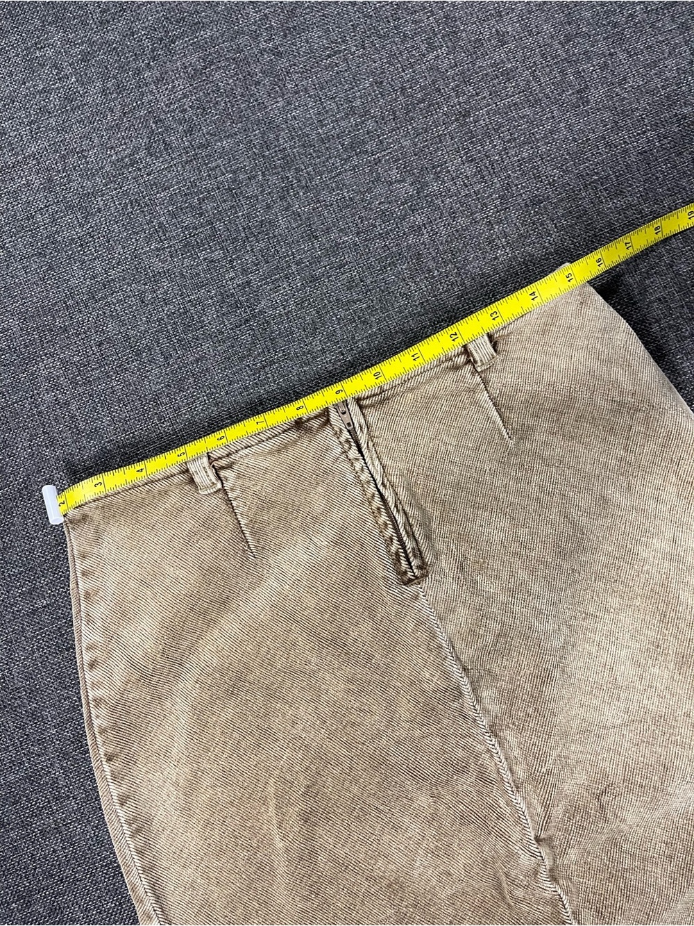 Ellemenno Frayed-Hem Midi Skirt in Tan - Picture 3 of 5